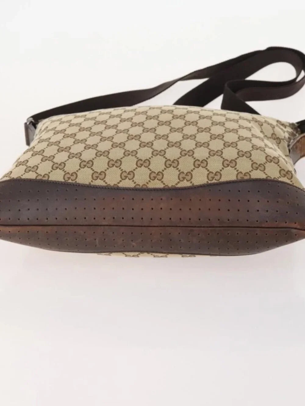 GUCCI GG Supreme GG Crystal GG Canvas Bag PVC 4 Set Navy Beige Auth YKZ424
